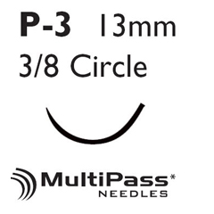 J & J Healthcare Systems Nonabsorbable Suture with Needle Ethilon™ Nylon P-3 3/8 Circle Precision Reverse Cutting Needle Size 5 - 0 Monofilament