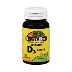 MON852688BT - National Vitamin Company - Vitamin D Supplement Natures Blend 400 IU Strength Tablet 100 per Bottle