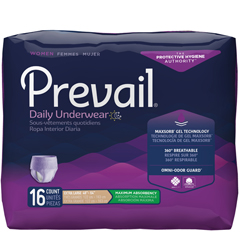 MON889083BG - First Quality - Prevail® for Women Underwear, Moderate Absorbency, XL, (48 to 64), 16/BG