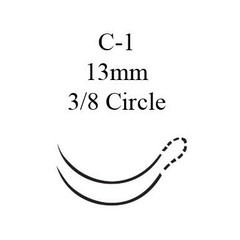 J & J Healthcare Systems Nonabsorbable Suture with Needle Perma-Hand™ Silk C-1 3/8 Circle Taper Cutting Needle Size 6-0 Braided, 12/BX