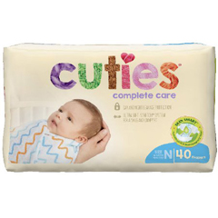 MON1102727CS - First Quality - Cuties Complete Care Diaper (CCC00), 40/BG, 4BG/CS