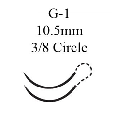 J & J Healthcare Systems Nonabsorbable Suture with Needle Perma-Hand™ Silk G-1 3/8 Circle Precision Reverse Cutting Needle Size 6 - 0 Braided