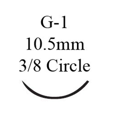 J & J Healthcare Systems Absorbable Suture with Needle Chromic Gut G-1 3/8 Circle Precision Reverse Cutting Needle Size 6 - 0
