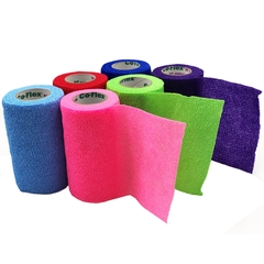 Andover Coated Products Cohesive Bandage CoFlex&reg; 4 Inch X 5 Yard Standard Compression Self-adherent Closure Neon Pink / Blue / Purple / Light Blue / Neon Green / Red NonSterile