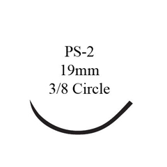 J & J Healthcare Systems Nonabsorbable Suture with Needle Ethilon™ Nylon PS-2 3/8 Circle Precision Reverse Cutting Needle Size 2 - 0 Monofilament