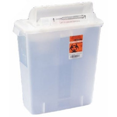 Cardinal Health SharpSafety™ Safety In Room Sharps Container Counterbalance Lid, Clear 3 Gallon