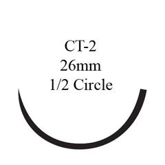 J & J Healthcare Systems Nonabsorbable Suture with Needle Prolene™ Polypropylene CT-2 1/2 Circle Taper Point Needle Size 0 Monofilament