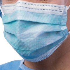 Cardinal Health Surgical Mask Cardinal Health Anti-fog Foam Pleated Earloops One Size Fits Most Blue NonSterile ASTM Level 3, 300 EA/CS