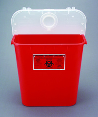 Bemis Healthcare Sharps Container Bemis Sentinel 15-7/8 H X 16-1/2 L X 11-13/16 W Inch 8 Gallon Red Vertical Entry, 10/CS