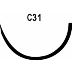 Surgical Specialties Absorbable Suture with Needle LOOK&reg; Plain Gut C-31 1/2 Circle Reverse Cutting Needle Size 3 - 0