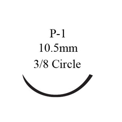 J & J Healthcare Systems Nonabsorbable Suture with Needle Ethilon™ Nylon P-1 3/8 Circle Precision Reverse Cutting Needle Size 7 - 0 Monofilament