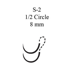 J & J Healthcare Systems Nonabsorbable Suture with Needle Mersilene™ Polyester S-2 1/2 Circle Spatula Needle Size 4 - 0 Braided