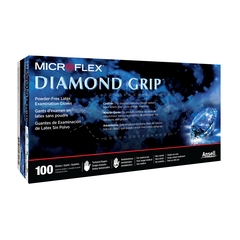 Ansell Exam Glove Diamond Grip™ NonSterile White Powder Free Latex Ambidextrous Textured Fingertips Not Chemo Approved Large, 100/BX, 10BX/CS