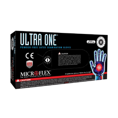 MON306875CS - Ansell - Exam Glove Ultra One® NonSterile Powder Free Latex Ambidextrous Textured Fingertips White Not Chemo Approved Large