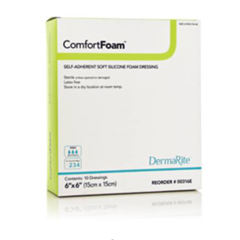 MON835615BX - Dermarite - Foam Dressing ComfortFoam 4 x 4 Square Without Border Sterile