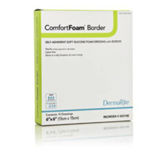 MON835617BX - Dermarite - Foam Dressing ComfortFoam Border 4 x 4 Square Border Sterile