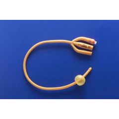 MON487203EA - Teleflex Medical - Foley Catheter Rusch Gold 3-Way Standard Tip 30 cc Balloon 20 Fr. Silicone Coated Latex