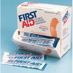 MON195452BX - Dukal - Adhesive Strip American® White Cross First Aid 0.75 x 3 Fabric Rectangle Tan Sterile, 1200/BX