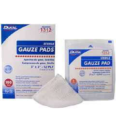 MON381306BX - Dukal - Gauze Sponge Cotton 12-Ply 3 x 3 Square Sterile, 100/BX