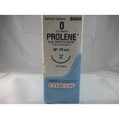 J & J Healthcare Systems Nonabsorbable Suture with Needle Prolene™ Polypropylene CT 1/2 Circle Taper Point Needle Size 0 Monofilament