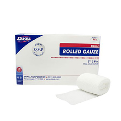 MON519205BG - Dukal - Fluff Dressing Cotton Gauze 2-Ply 2 x 5 Yd. Roll Sterile, 12/BG