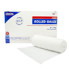 MON529182BG - Dukal - Fluff Dressing Cotton Gauze 2-Ply 4 x 5 Yd. Roll Sterile, 12/BG