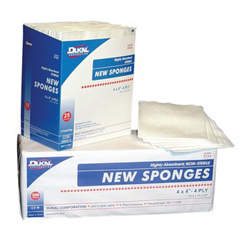 MON813502CS - Dukal - NonWoven Sponge Polyester / Rayon 4-Ply 4 x 4 Square Sterile, 600/CS