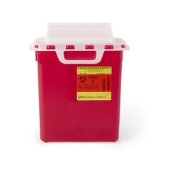 BD Multi-purpose Sharps Container 1-Piece 16H X 13.5W X 6D Inch 3 Gallon Red Base Horizontal Entry Lid
