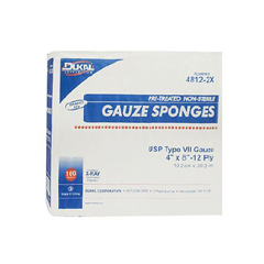 MON891117CS - Dukal - USP Type VII x-Ray Detectable Gauze Sponge Woven Cotton 12-Ply 8 x 4 Rectangle NonSterile, 2000/CS