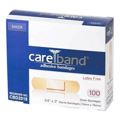 Atos Medical Adhesive Strip Careband 3/4 X 3 Inch Plastic Rectangle Sheer Sterile, 1200/CS