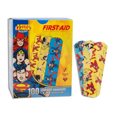 MON928131BX - Dukal - Adhesive Strip Stat Strip® .75 x 3 Plastic Rectangle Kid Design (Superman / Wonder Woman) Sterile, 100/BX