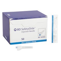 BD Hypodermic Needle SafetyGlide™ Sliding Safety Needle 23 Gauge 1 Inch, 50 EA/BX