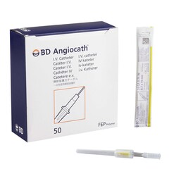 BD Peripheral IV Catheter Angiocath™ 24 Gauge 3/4 Inch FEP Polymer Straight Hub