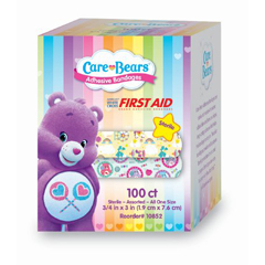 MON980579CS - Dukal - Adhesive Strip Stat Strip® 3/4 x 3 Plastic Rectangle Kid Design (Care Bears) Sterile, 1200/CS