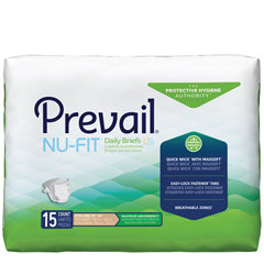 MON456883BG - First Quality - Prevail® Nu-Fit® Maximum Absorbency Brief, XL, (59 to 64), 15EA/PK