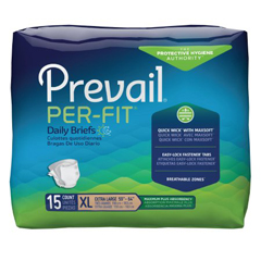 MON456884CS - First Quality - Prevail® Per-Fit® Maximum Plus Absorbency Brief, XL, (59 to 64), 15EA/PK, 4PK/CS