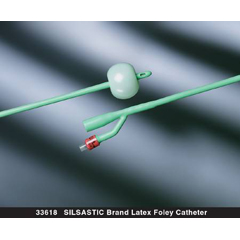 MON33069EA - Bard Medical - Foley Catheter Silastic 2-Way Standard Tip 5 cc Balloon 20 Fr. Silicone Coated Latex