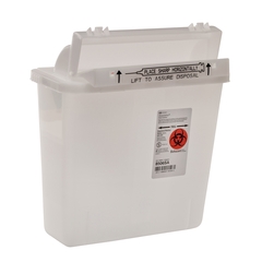 Cardinal Health SharpSafety™ Safety In Room Sharps Container Counterbalance Lid, Clear 5 Quart
