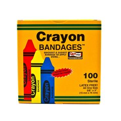 Atos Medical Adhesive Strip ASO 3/4 X 3 Inch Plastic Rectangle Kid Design (Assorted Crayon) Sterile, 1200/CS