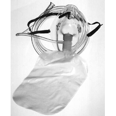 MON230398EA - Allied Healthcare - NonRebreather Mask Under the Chin One Size Fits Most Adjustable Elastic Head Strap