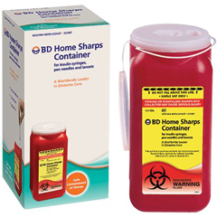 MON342659EA - BD - Diabetic Supplies Sharp Collector 2-Piece Red Base Vertical Entry Lid