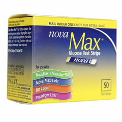 MON1013312BX - Sanvita - Blood Glucose Test Strip Nova Max® 50 Test Strips per Box