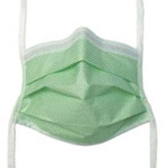 Aspen Surgical Products Surgical Mask Fog Shield Anti-fog Tape Pleated Tie Closure One Size Fits Most Green NonSterile Not Rated Adult, 50/BX