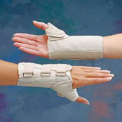 Performance Health Wrist Brace with Thumb Spica Rolyan&reg; D-Ring™ Original Aluminum / Cotton / Polyester Left Hand Beige Large, 1/EA