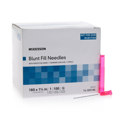 MON1114988CS - McKesson - Medication Transfer Needle Blunt Fill Needle 18 Gauge 1-1/2 Inch, 100 EA/BX, 10BX/CS