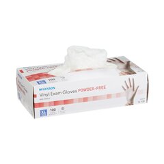 McKesson Exam Glove NonSterile Clear Powder Free Vinyl Ambidextrous Smooth Not Chemo Approved X-Large, 1000 Gloves