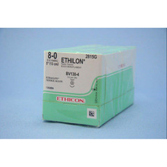 J & J Healthcare Systems Nonabsorbable Suture with Needle Ethilon™ Nylon BV130-4 3/8 Circle Taper Point Needle Size 8-0 Monofilament, 12/BX