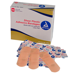 MON953299BX - Dynarex - Adhesive Bandage Strip Plastic 1 X 3, 100EA/BX