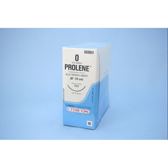 J & J Healthcare Systems suture with needle Prolene Nonabsorbable Uncoated Blue Suture Monofilament Polypropylene Suture Size 0 30 Inch Suture 1-Needle Size 0 3/8 Circle Reverse Cutting Needle, 12/DZ, 3DZ/BX