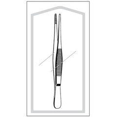Sklar Dressing Forceps Econo™ 5 Inch Length Floor Grade Pakistan Stainless Steel Sterile NonLocking Thumb Handle Straight Serrated Tip